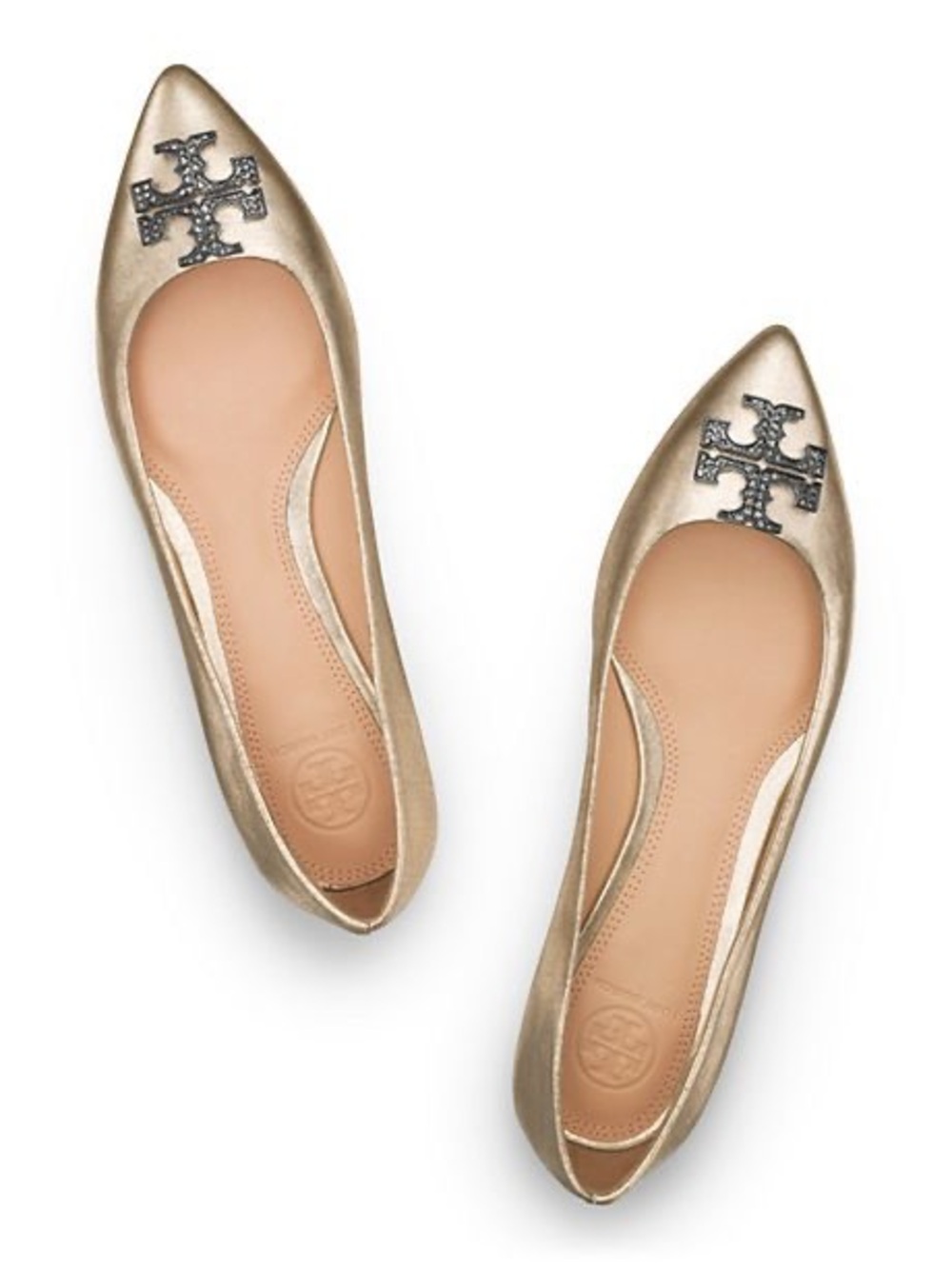 Tory Burch Metallic Gold Kellen Flat